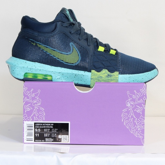 Nike Other - Nke Lebron Witness 8 Navy Cyber Green Frost Basketball Shoe NWT